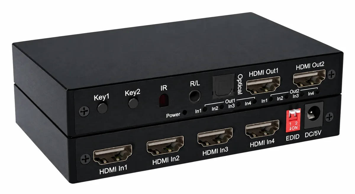 HDMI-матрица 4×2 4K с аудиовыходом MTG-HDMX04