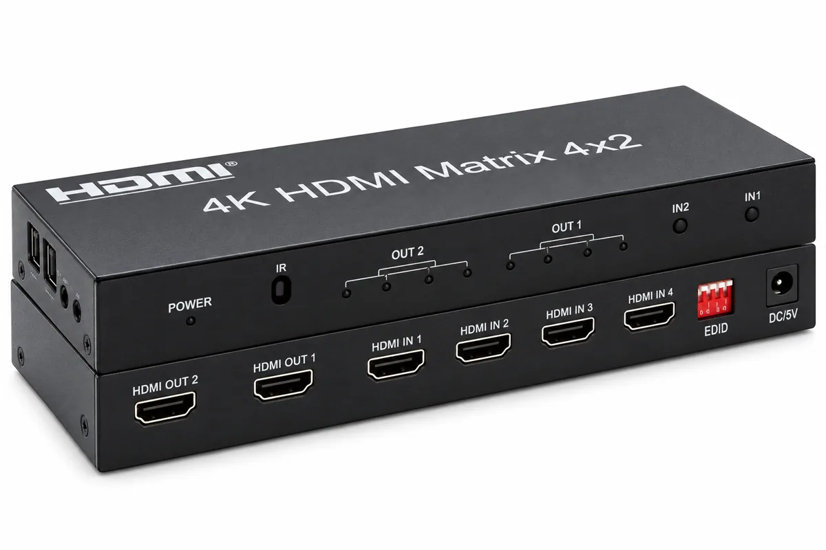 HDMI 1.4-матрица MTG-HDMX4X2-NS, 4×2, 4K, аудио