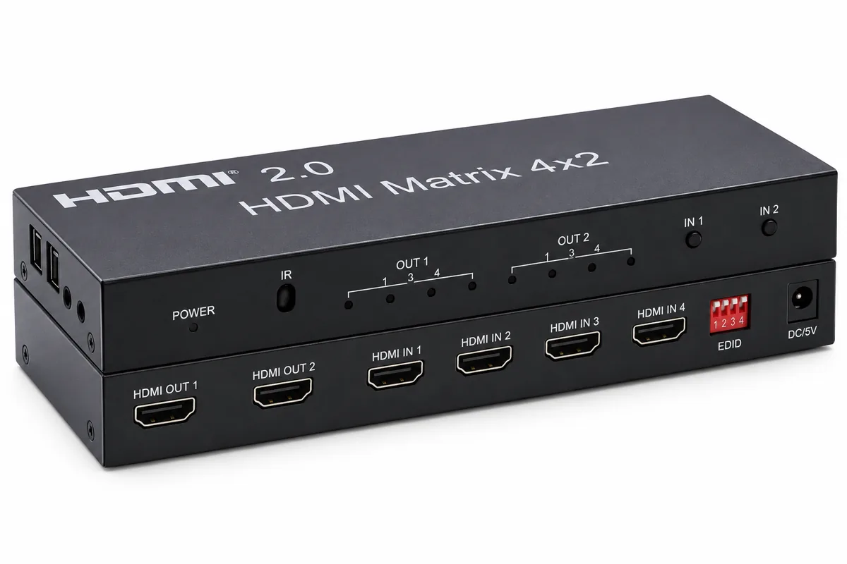 HDMI 2.0-матрица MTG-HDMX4X2-V2.0, 4×2, аудио