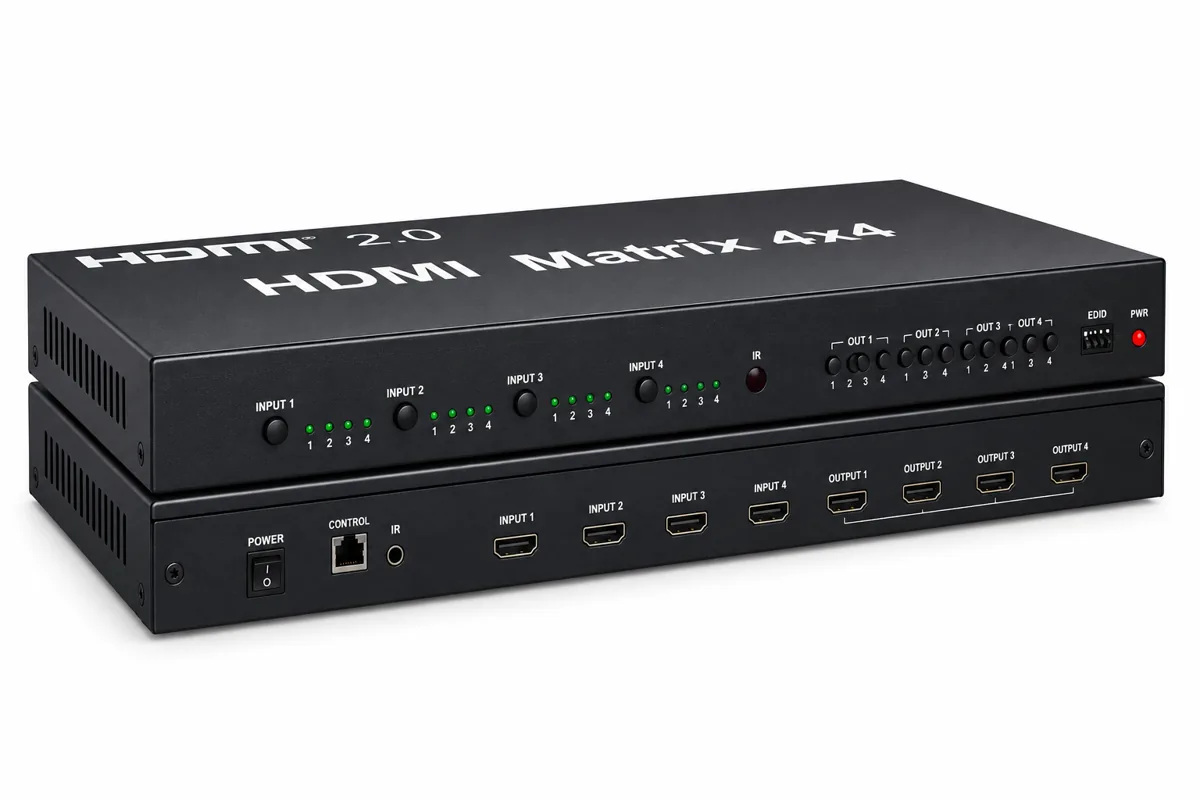 HDMI 2.0-матрица MTG-HDMX4x4-V2.0, 4×4, 4K