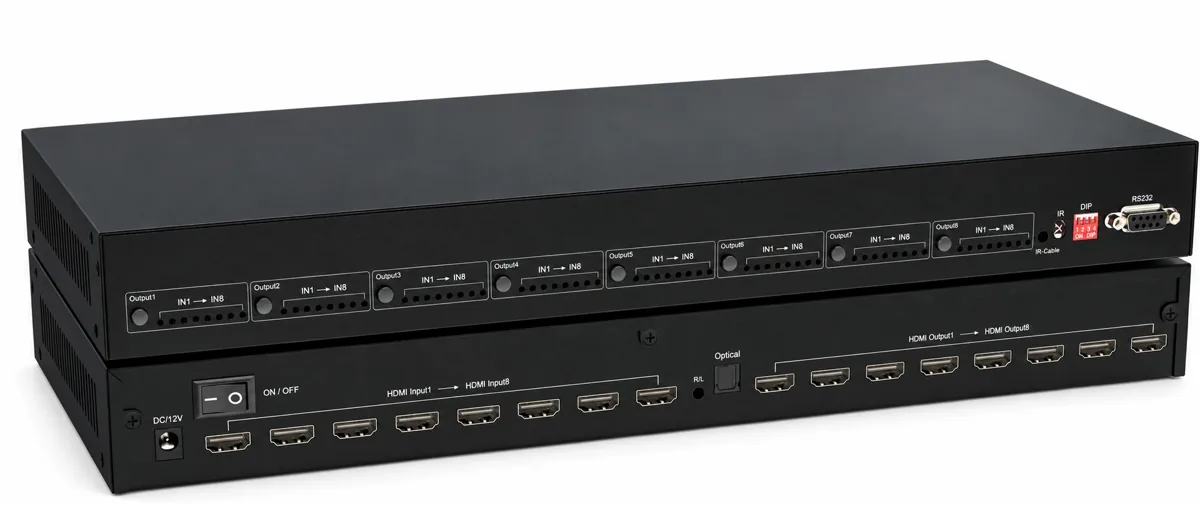 Бесшовная HDMI-матрица MTG-HDMX8X8-S, 8×8, 1080p