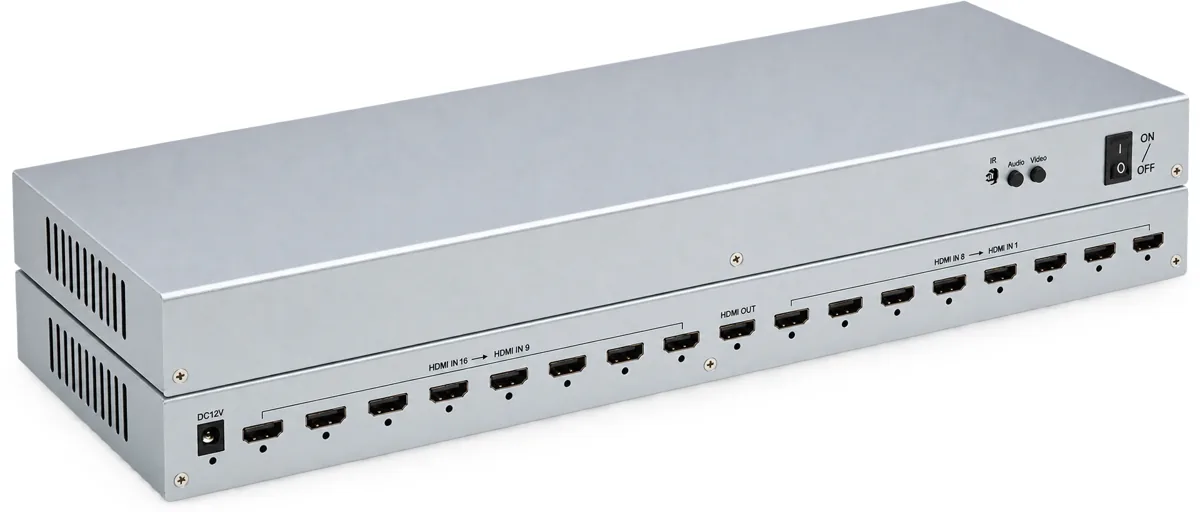 Бесшовный HDMI multiviewer MTG-HDSW16-Q1, 16×1, Full HD