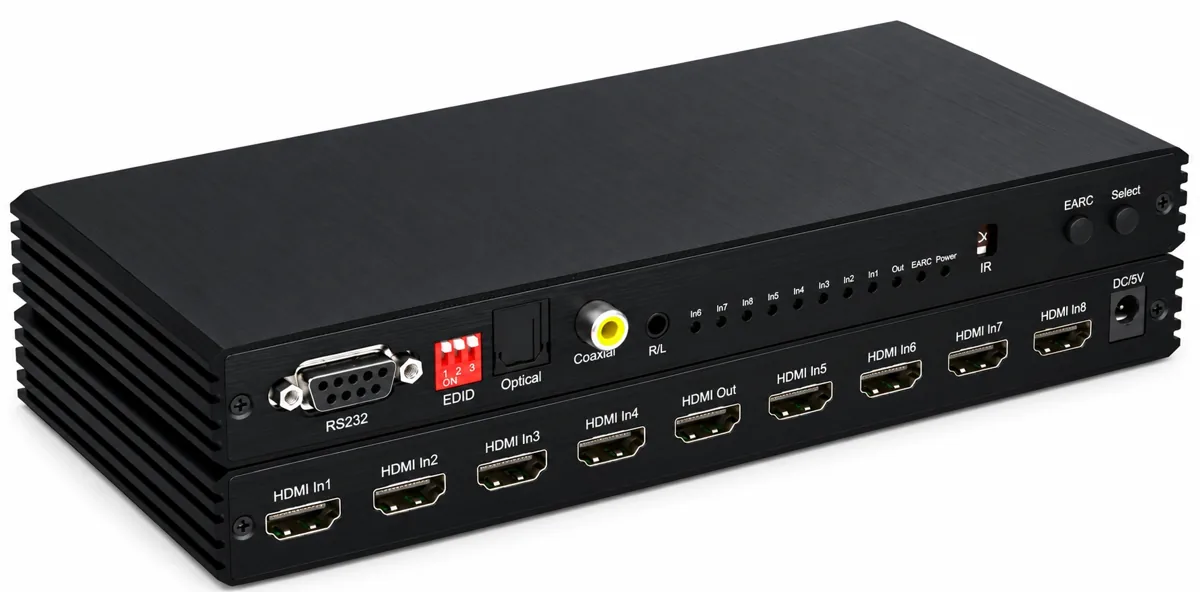 HDMI 2.0-коммутатор MTG-HDSW8, 8×1, 4K@60 Гц, eARC