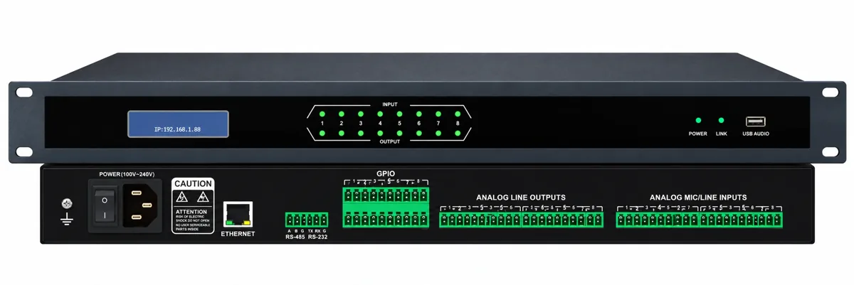 Цифровая аудиоматрица 8×8 HY-MA0808 MTG-HY-MA0808