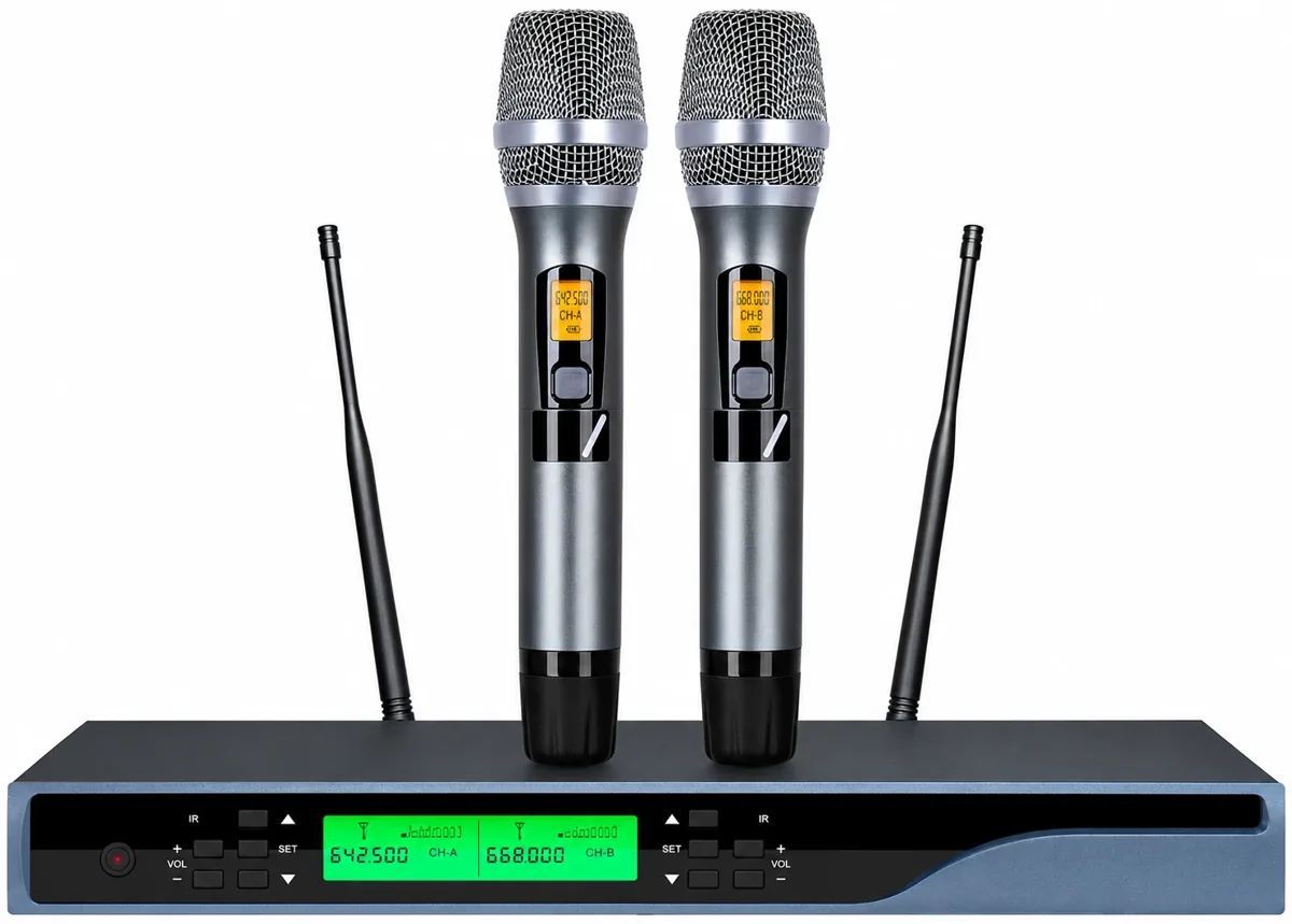 Двухканальная радиосистема с ручными микрофонами HY-U1602MS MTG-HY-U1602MS