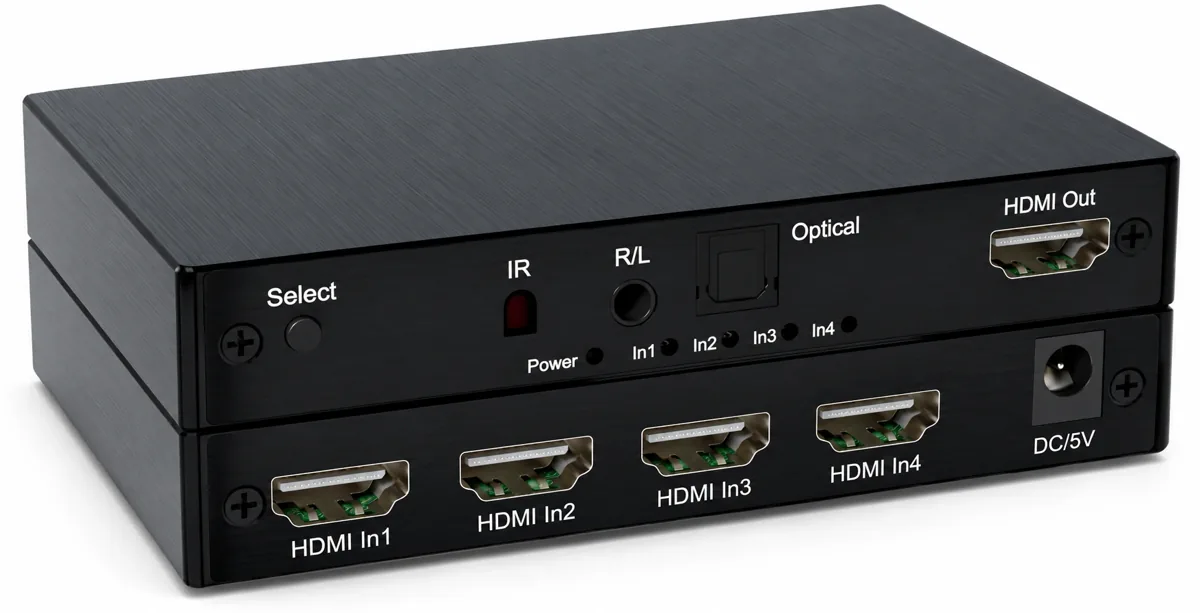 HDMI 2.0-коммутатор MTG-SW001, 4×1, аудио