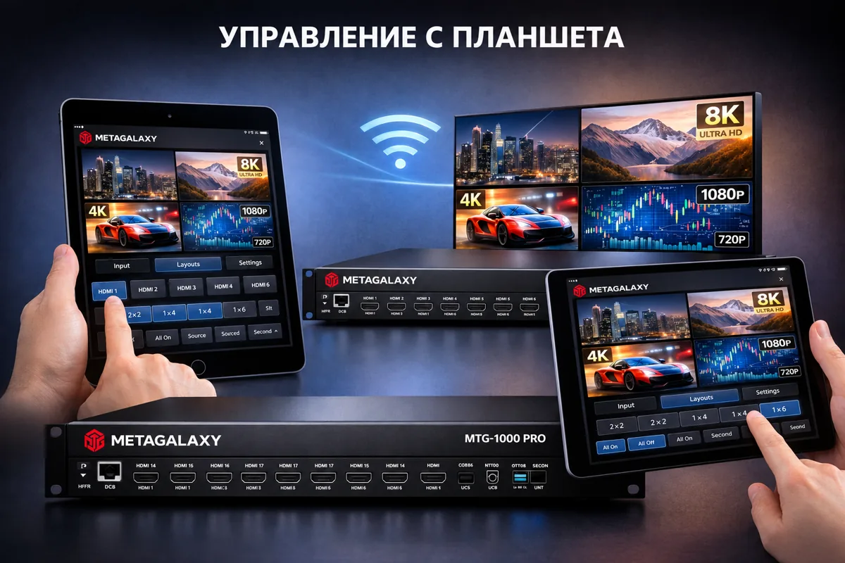Дополнительная опция поддержки iPad, Android Pad для процессора видеостен MTG-1000 PRO MTG1000-PRO-CM